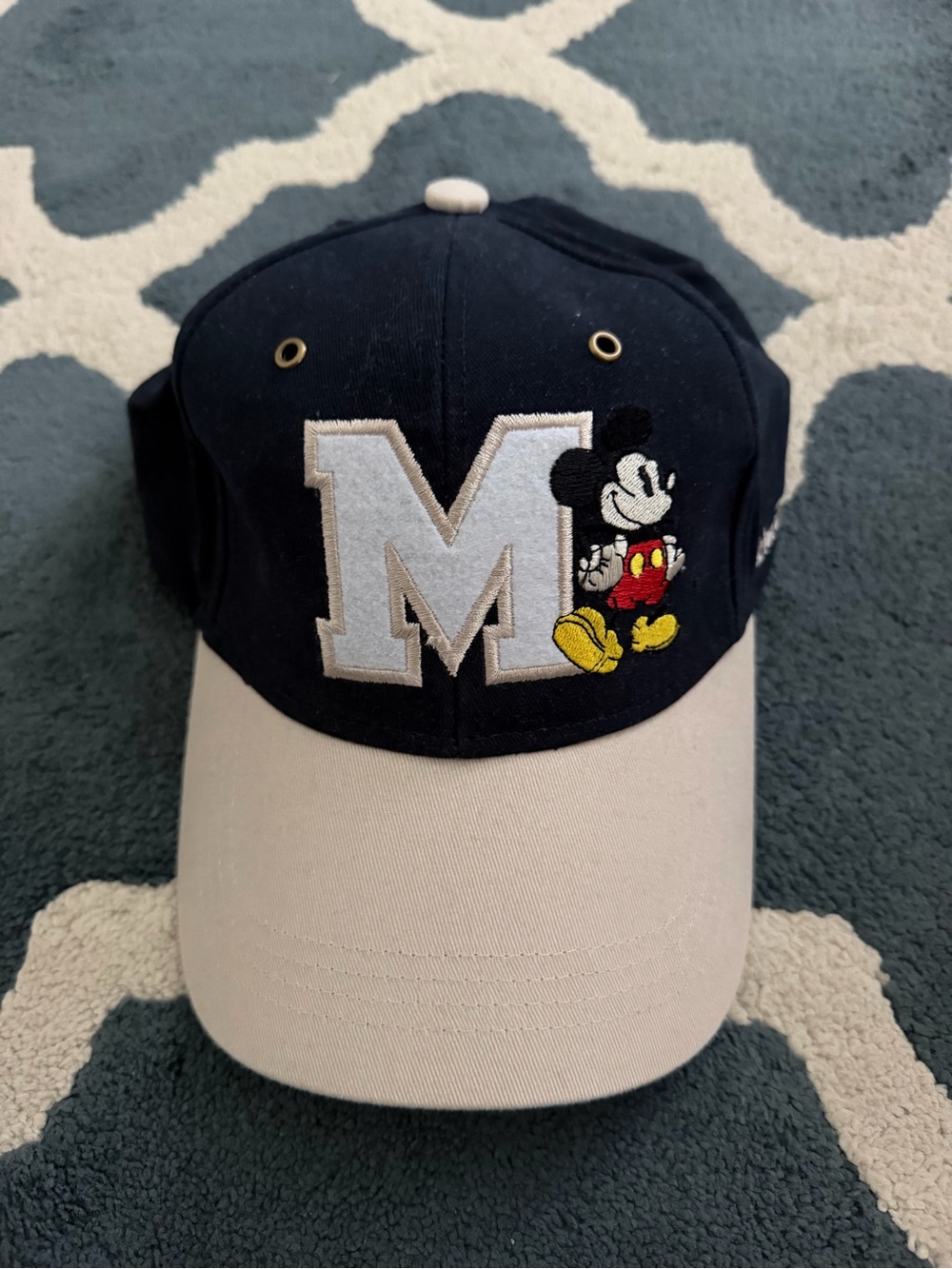 NWT Disney Navy & Cream Mickey Mouse Baseball Cap